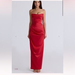 House of CB Vibrant Red Strapless Gown